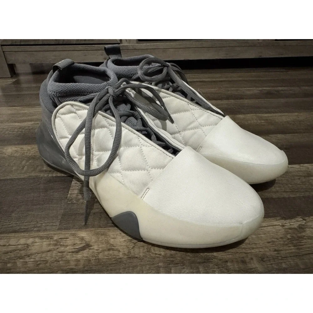 Adidas Harden Volume 7 Chalk‎ White Grey Athletic Shoes Men's Size 12 (IE9257)